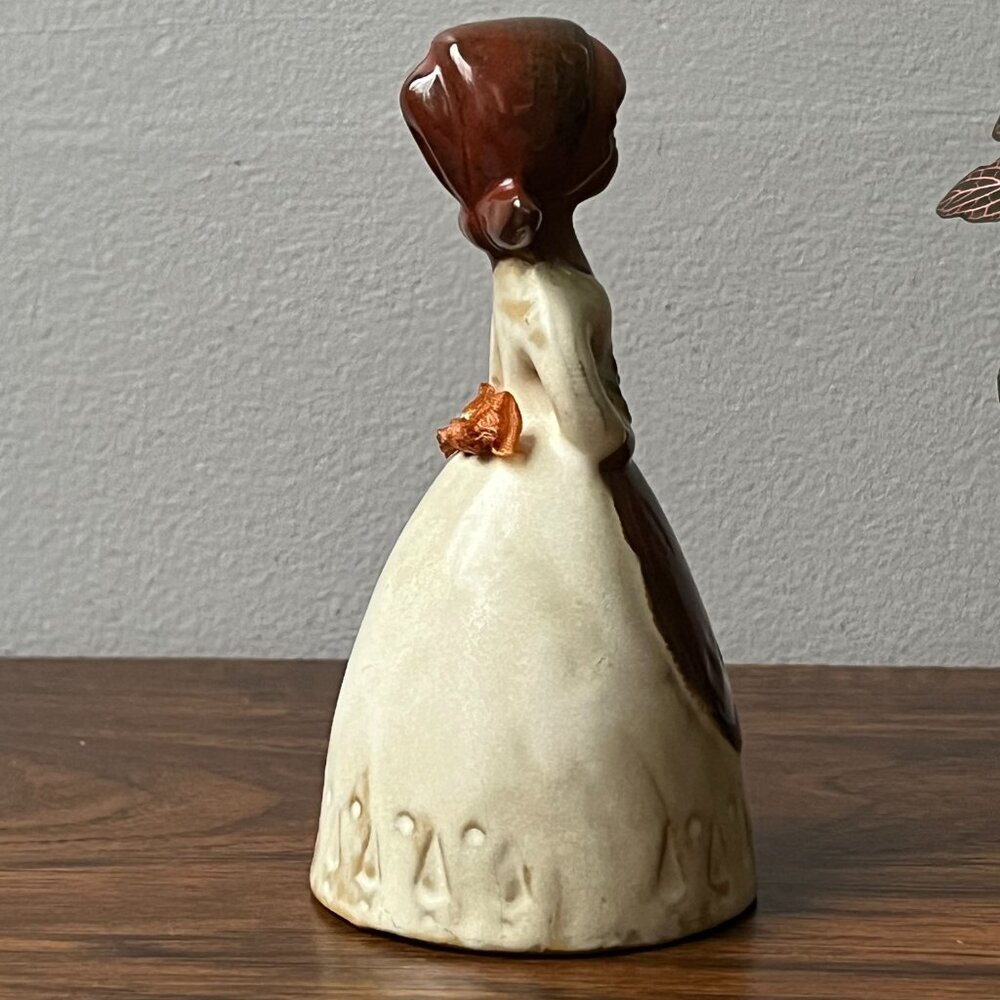 Mid-Century Japanese Ceramic Flower Girl Clay Bell 5.25" Vintage - Picture 5 of 14